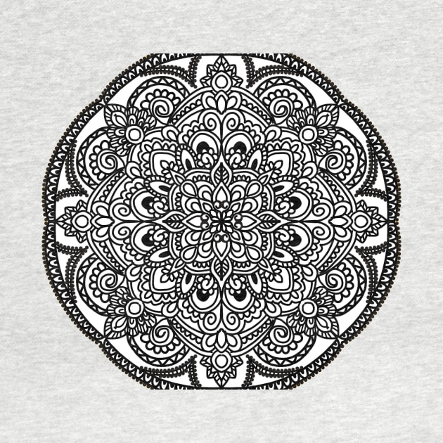 B&W Mandala by Artbynikitachawda